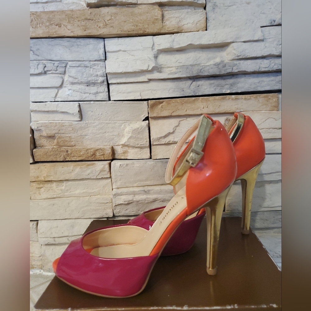 Peep-toe Heels By Audrie Brooke Size 7.5 M, Ankle Strap, 4.5 Heels, 0.5 Platform